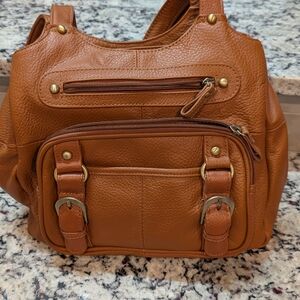 Elegant Tan Leather Women's Bag